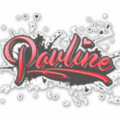 Pauline red Heart Graffiti Aufkleber Sticker (Voorkant)