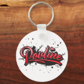 Pauline red Heart Graffiti Schlüsselanhänger Sleutelhanger (Voorkant)