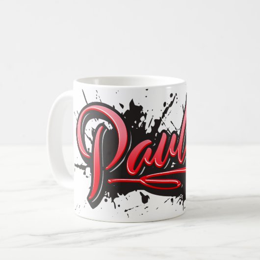 Pauline red Heart Graffiti Tasse Kaffeetasse Koffiemok (Voorkant links)