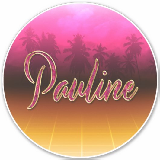 Pauline Vorname Name golden pink Aufkleber Sticker (Voorkant)