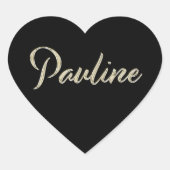 Pauline white gold Handwriting Aufkleber Herz Hart Sticker (Voorkant)