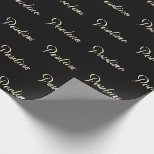 Pauline white gold Handwriting Geschenkpapier Cadeaupapier (Hoek)