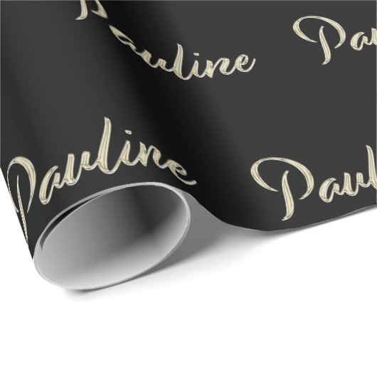 Pauline white gold Handwriting Geschenkpapier Cadeaupapier (Rol Hoek)
