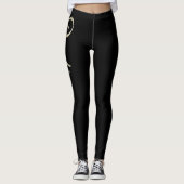 Pauline white gold Handwriting Hose Leggings (Voorkant)