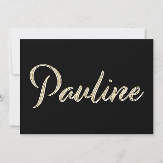 Pauline white gold Handwriting Karte Kaart (Voorkant)