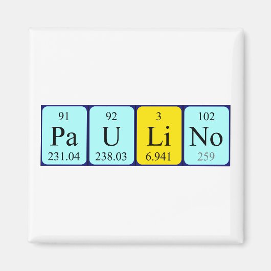 Paulino periodieke lijstnaam magnet (Voorkant)