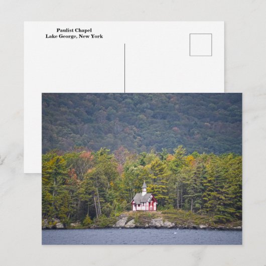 Paulist Chapel op Lake George, New York Briefkaart (Voorkant / Achterkant)