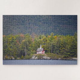 Paulist Chapel op Lake George, Poster van New York Legpuzzel