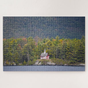 Paulist Chapel op Lake George, Poster van New York Legpuzzel