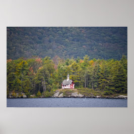 Paulistkapel aan Lake George, New York Poster
