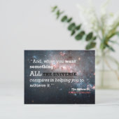 Paulo Coelho De alchemist Quote, Het hele universu Briefkaart (Staand voorkant)