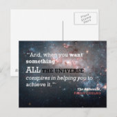 Paulo Coelho De alchemist Quote, Het hele universu Briefkaart (Voorkant / Achterkant)