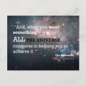 Paulo Coelho De alchemist Quote, Het hele universu Briefkaart (Voorkant)