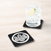 Paulownia met 5&3 bloei in cirkel bier onderzetter (Rechterzijde)