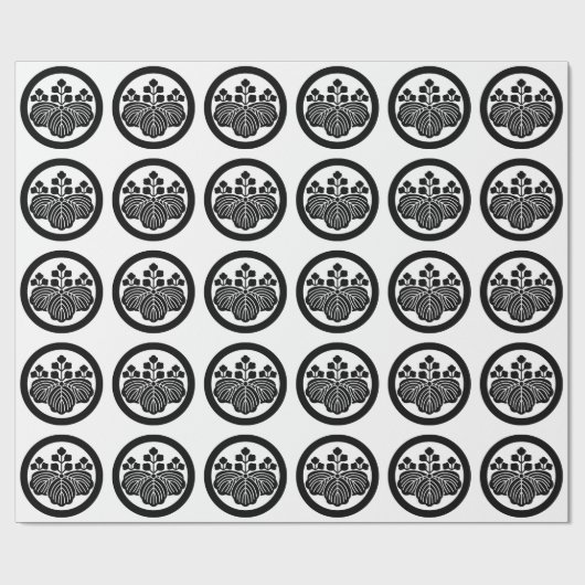 Paulownia met 5-3 bloei in cirkel cadeaupapier (Vlak)