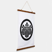 Paulownia met 5-3 bloei in cirkel hangend wandkleed (Gebogen)