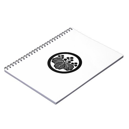 Paulownia met 5&3 bloei in cirkel notitieboek (Linkerzijde)