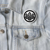 Paulownia met 5&3 bloei in cirkel ronde button 5,7 cm (In situ)