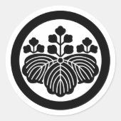 Paulownia met 5-3 bloei in cirkel ronde sticker (Voorkant)