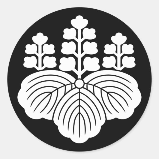 Paulownia met 5-7 bloei ronde sticker (Voorkant)