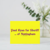 PaulRyanSheriff Briefkaart (Staand voorkant)