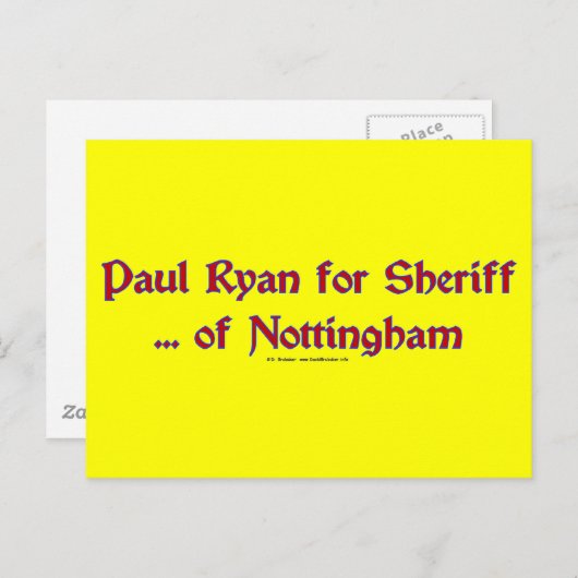 PaulRyanSheriff Briefkaart (Voorkant / Achterkant)