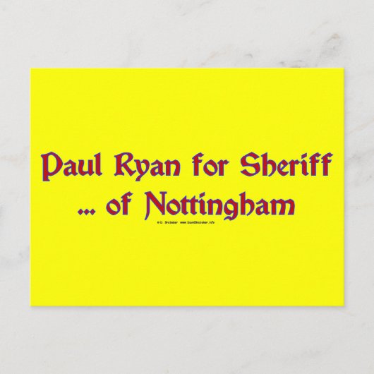 PaulRyanSheriff Briefkaart (Voorkant)