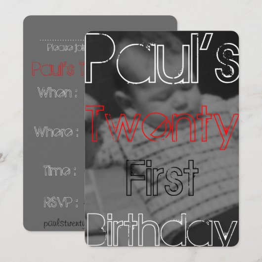 Paul's 21e uitnodiging (Voorkant / Achterkant)