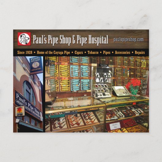 Paul's Pipe Shop Postcard Briefkaart (Voorkant)