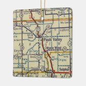 Pauls Valley OK Retro Map Keramisch Ornament (Links)