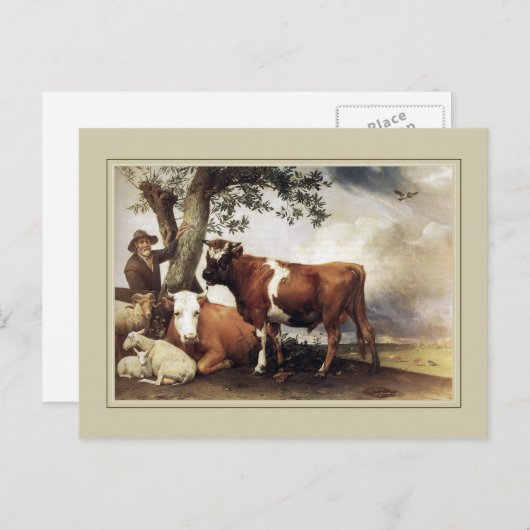 Paulus Potter, Young Bull 1647 Briefkaart (Voorkant / Achterkant)