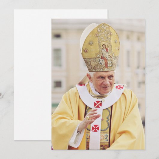 Paus Benedict XVI T-Shirt Feestdagenkaart (Voorkant / Achterkant)