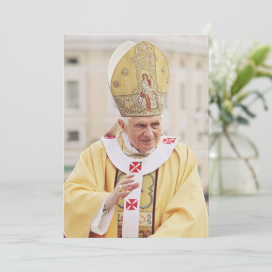 Paus Benedict XVI T-Shirt Feestdagenkaart (Staand voorkant)