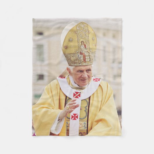 Paus Benedict XVI T-Shirt Fleece Deken (Voorkant)