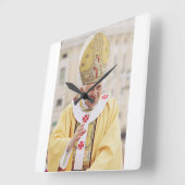 Paus Benedict XVI T-Shirt Vierkante Klok (Hoek)