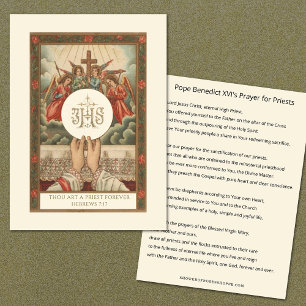 Paus Benedictus XVI - Gebed voor priesters Notitiekaartje