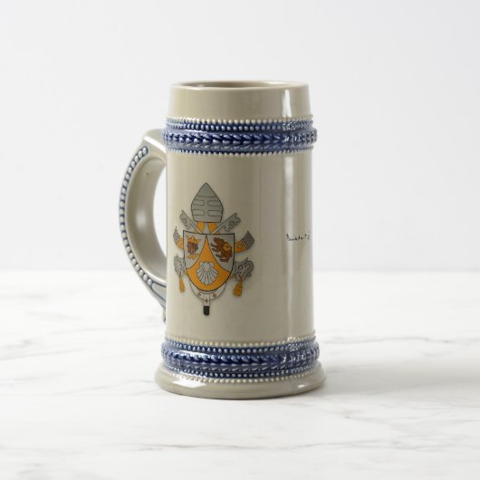 Paus Benedictus XVI Stein - Crest 001 Bierpul (Voorkant links)