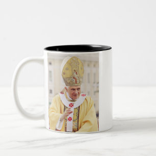 Paus Benedictus XVI Tweekleurige Koffiemok