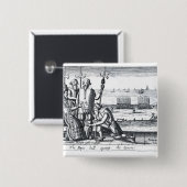 Paus Bull tegen de koningin in 1570 Vierkante Button 5,1 Cm (Voorkant /achterkant)