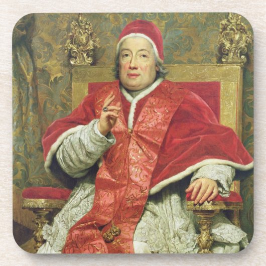 Paus Clement XIII (1693-1769) (olie op canvas) Onderzetter (Voorkant)