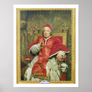 Paus Clement XIII (1693-1769) (olie op canvas) Poster