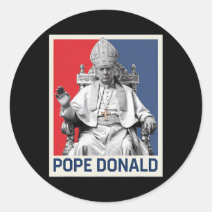 Paus Donald Paus Trump Paus Donald Trump Politiek Ronde Sticker