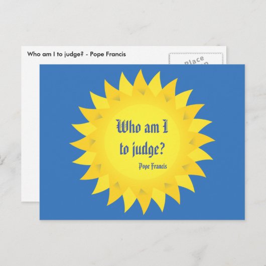 Paus Francis Quotation, wie ben ik om te oordelen? Briefkaart (Voorkant / Achterkant)