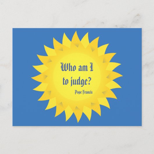 Paus Francis Quotation, wie ben ik om te oordelen? Briefkaart (Voorkant)