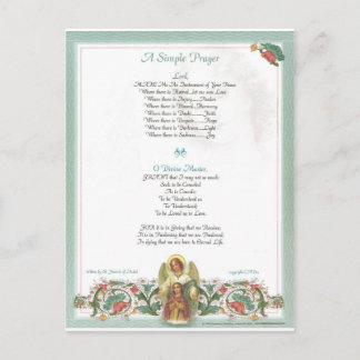 paus francis=st. francis simpel gebed = angel briefkaart
