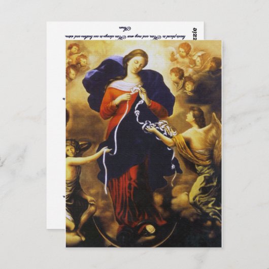 Paus Francis's gebed voor onze dame untier of Knot Briefkaart (Voorkant / Achterkant)
