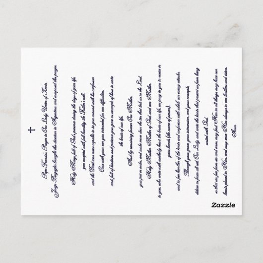 Paus Francis's gebed voor onze dame untier of Knot Briefkaart (Achterkant)