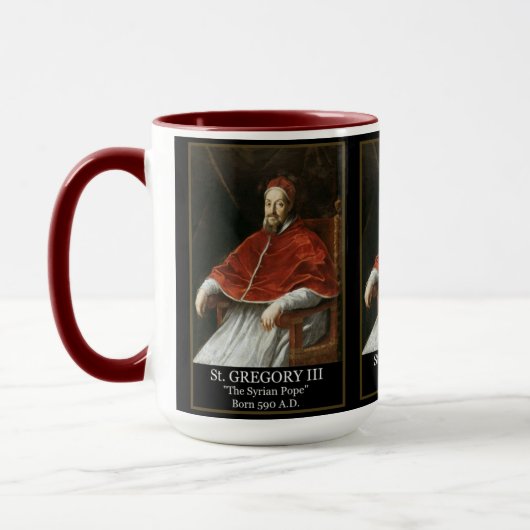 Paus Gregorius III "De Syrische Paus" Geschenkmok Mok (Links)