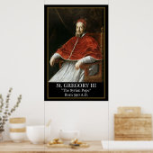 Paus Gregorius III "De Syrische Paus" Poster (Keuken)