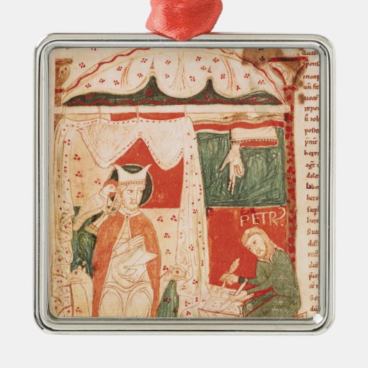 Paus Gregory I de Grote Metalen Ornament (Voorkant)